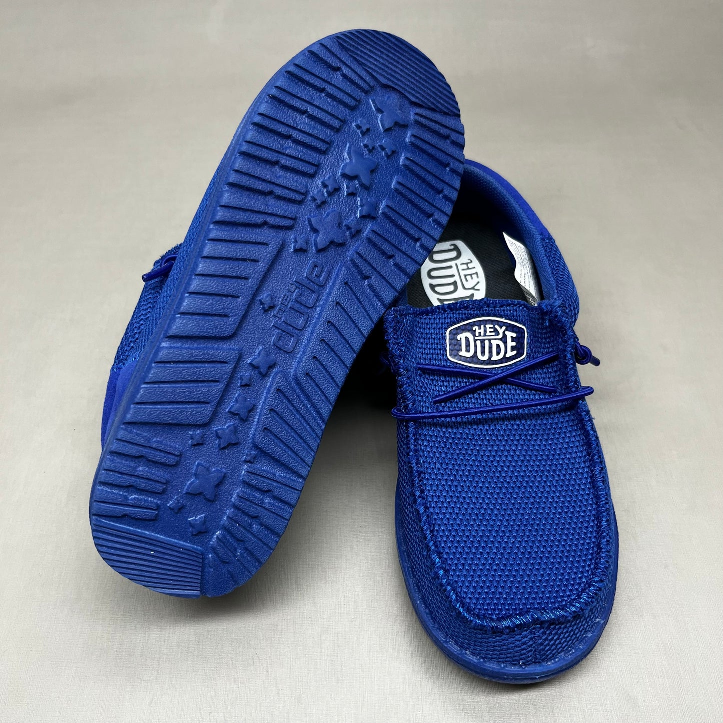 HEY DUDE Wally Youth Funk Mono Comfortable Shoes Sz-Y2-L3 True Blue (New)