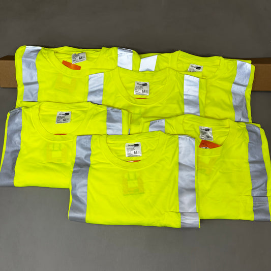 CORNERSTONE Pack of 6! Yellow Reflective Shirts Unisex Sz-4XL Neon Yellow (New)