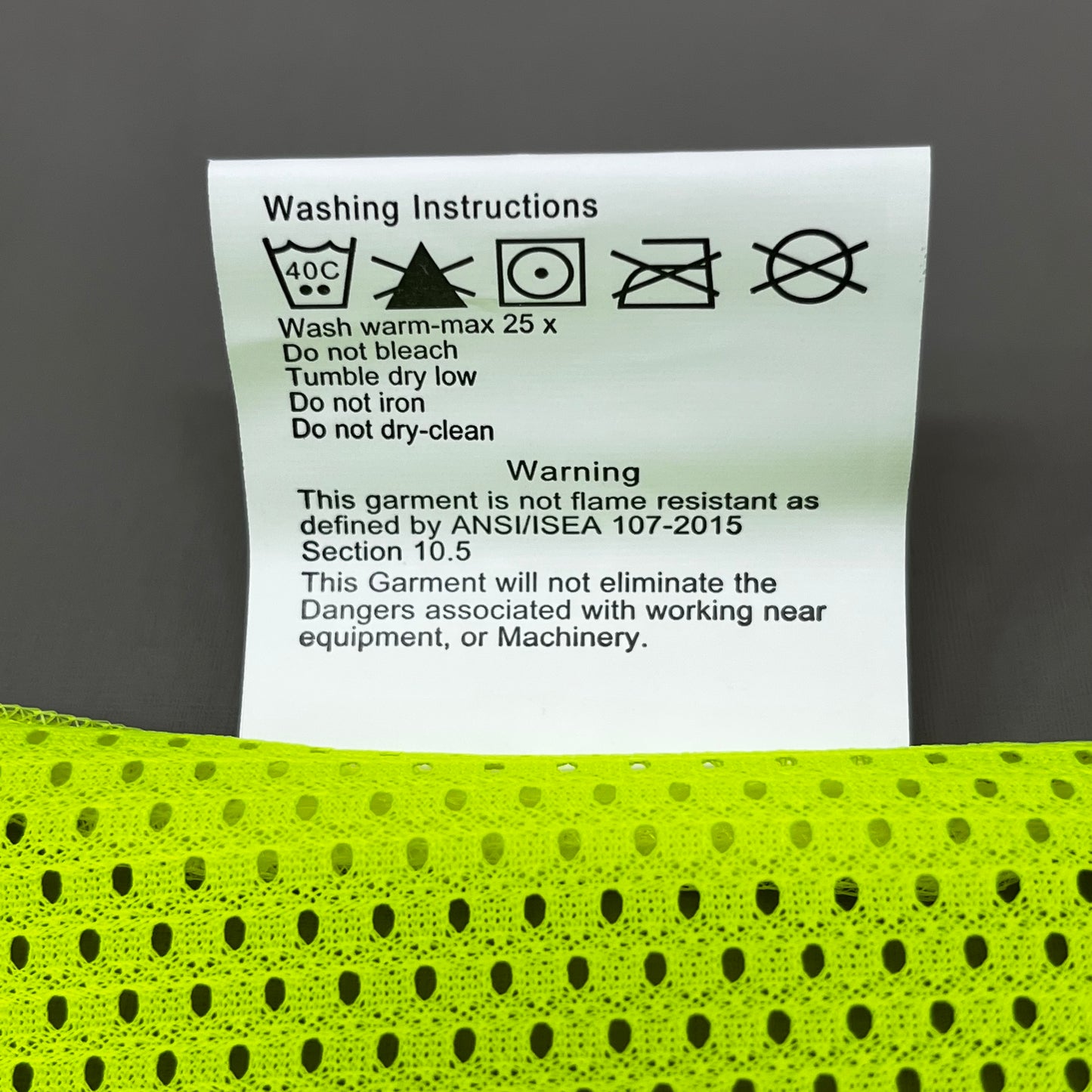 ASN INC Yellow Reflective Safety Vest Unisex Sz-XL Neon Yellow 1409225 (New)