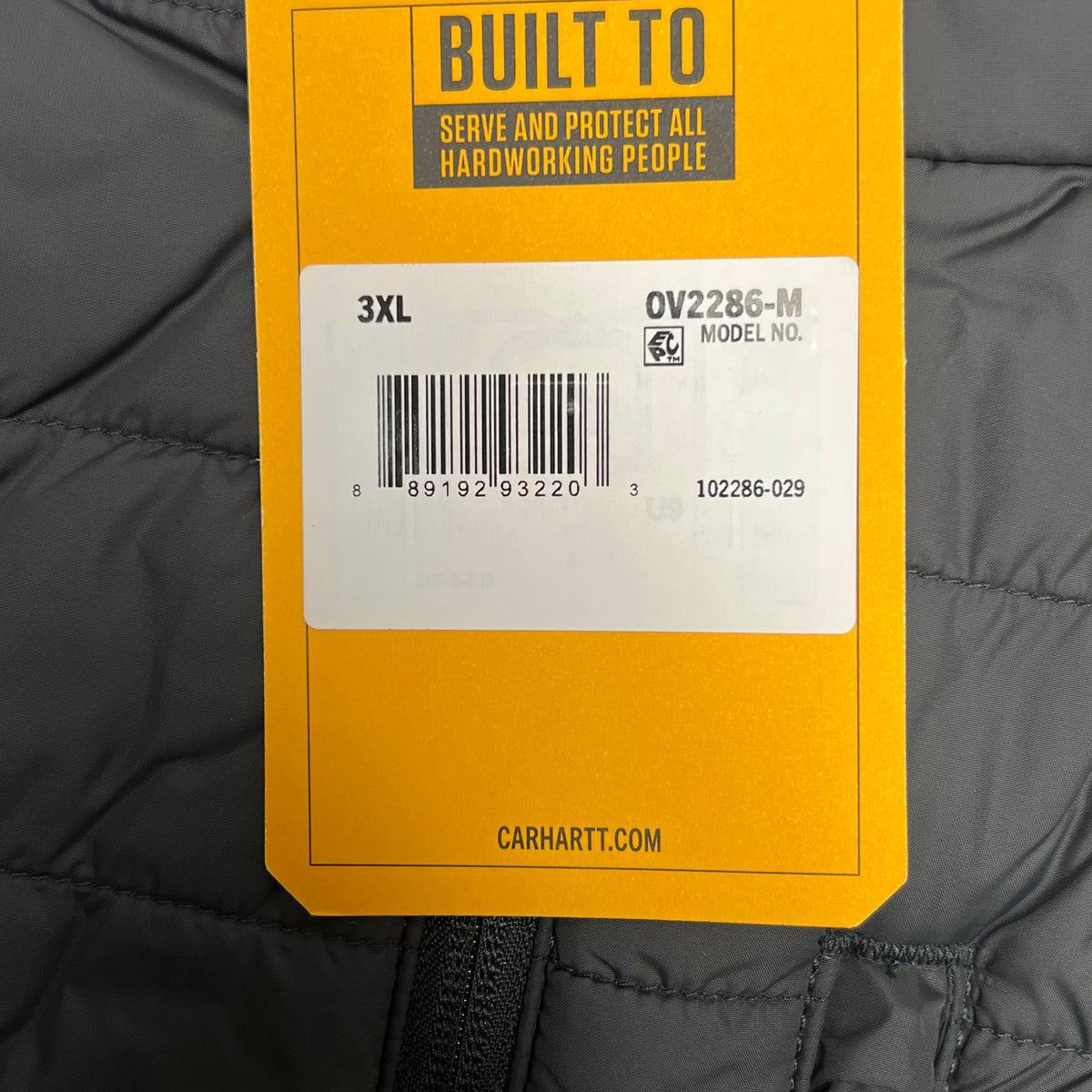 CARHARTT Gilliam Vest Relaxed Fit Quilted Nylon Men's Sz 3XL Shadow 0V2286-M