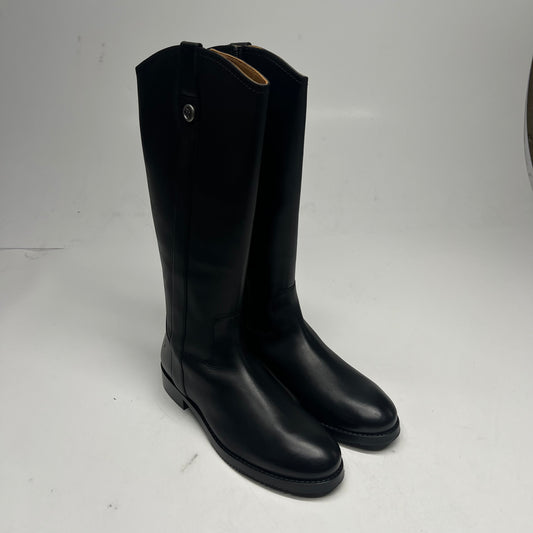 FRYE Melissa Button Tall Inside Zip Wide Calf Women's Sz 6.5M Black FR41971-BLAC