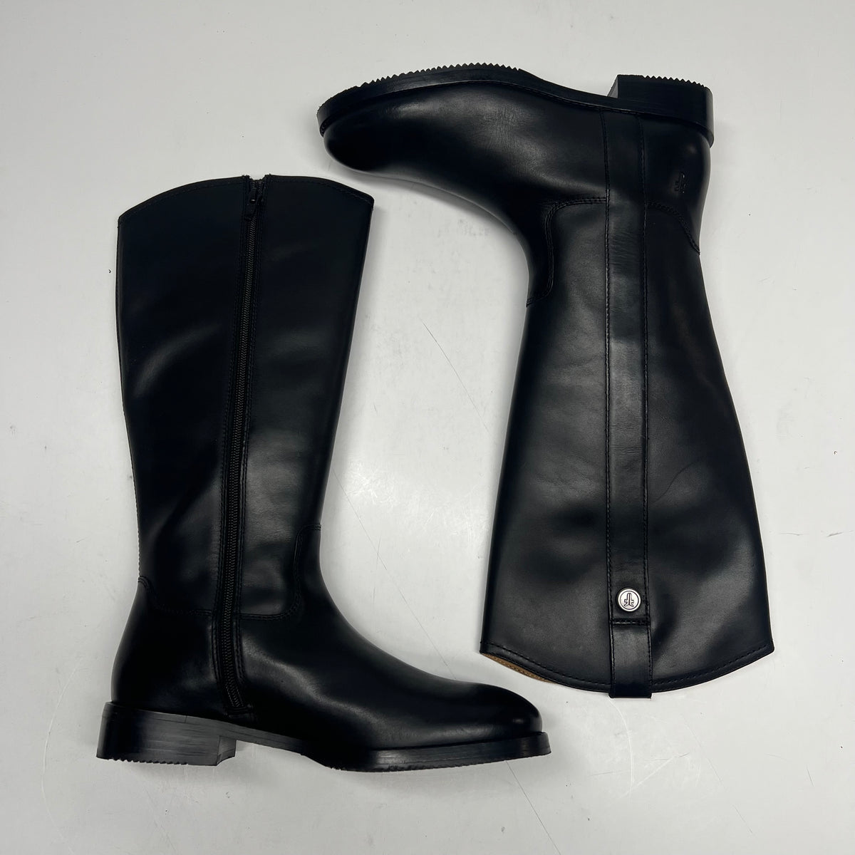 FRYE Melissa Button Tall Inside Zip Wide Calf Women's Sz 6.5M Black FR41971-BLAC