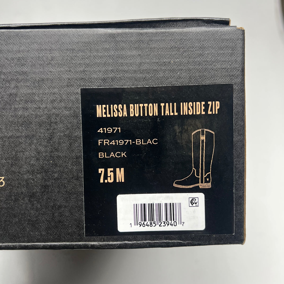 FRYE Melissa Button Tall Inside Zip Wide Calf Women's Sz 7.5M Black FR41971-BLAC