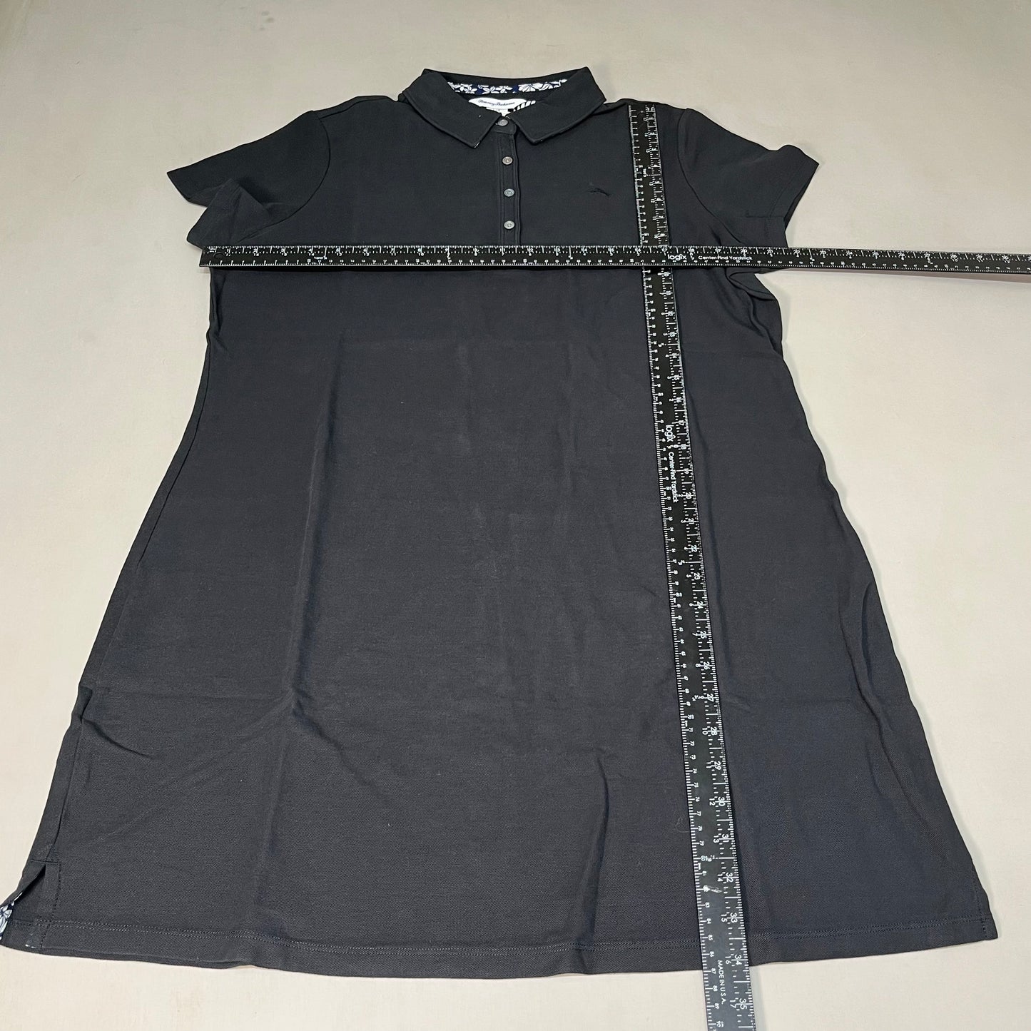 TOMMY BAHAMA Paradise Short Sleeve Garment Polo Dress Sz L Black SW620839 (New)