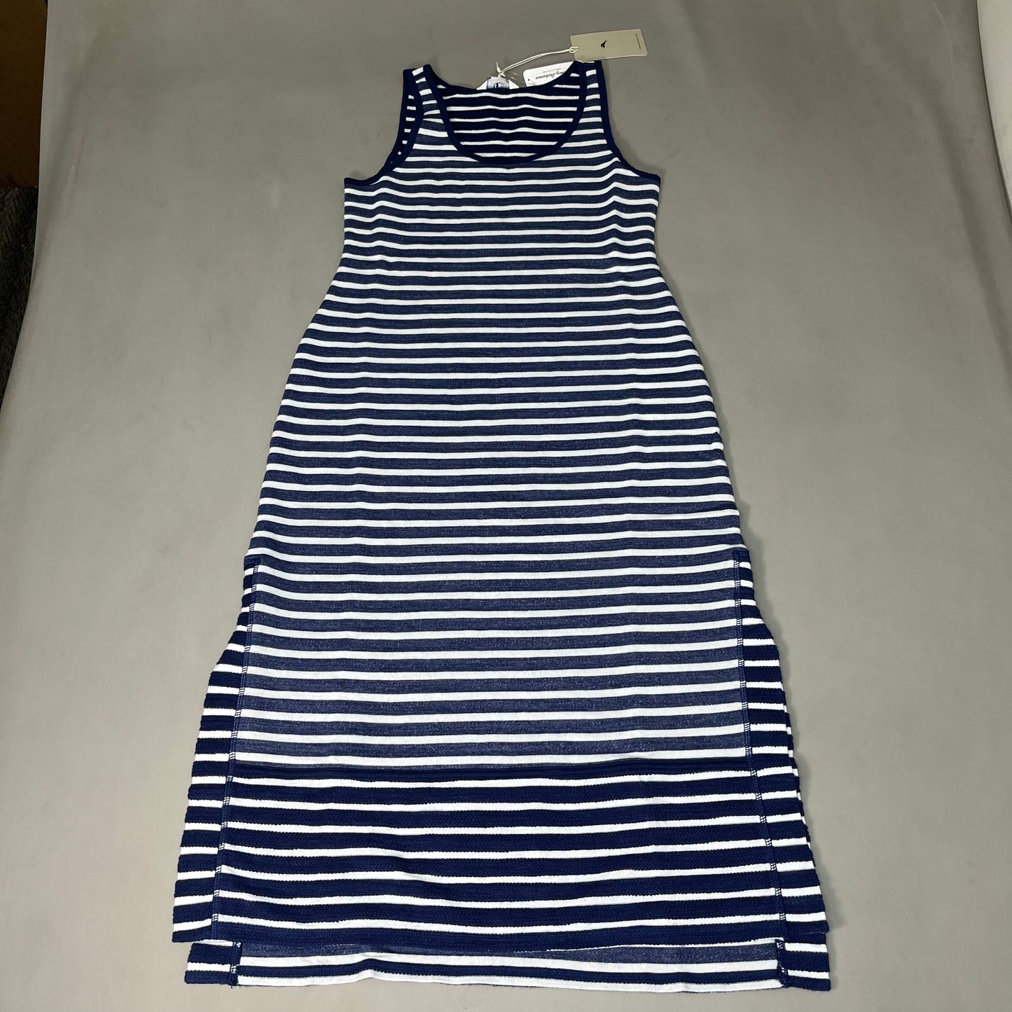 TOMMY BAHAMA Villa Lines Striped Midi Dress Sz S Island Navy TW619267 (New)