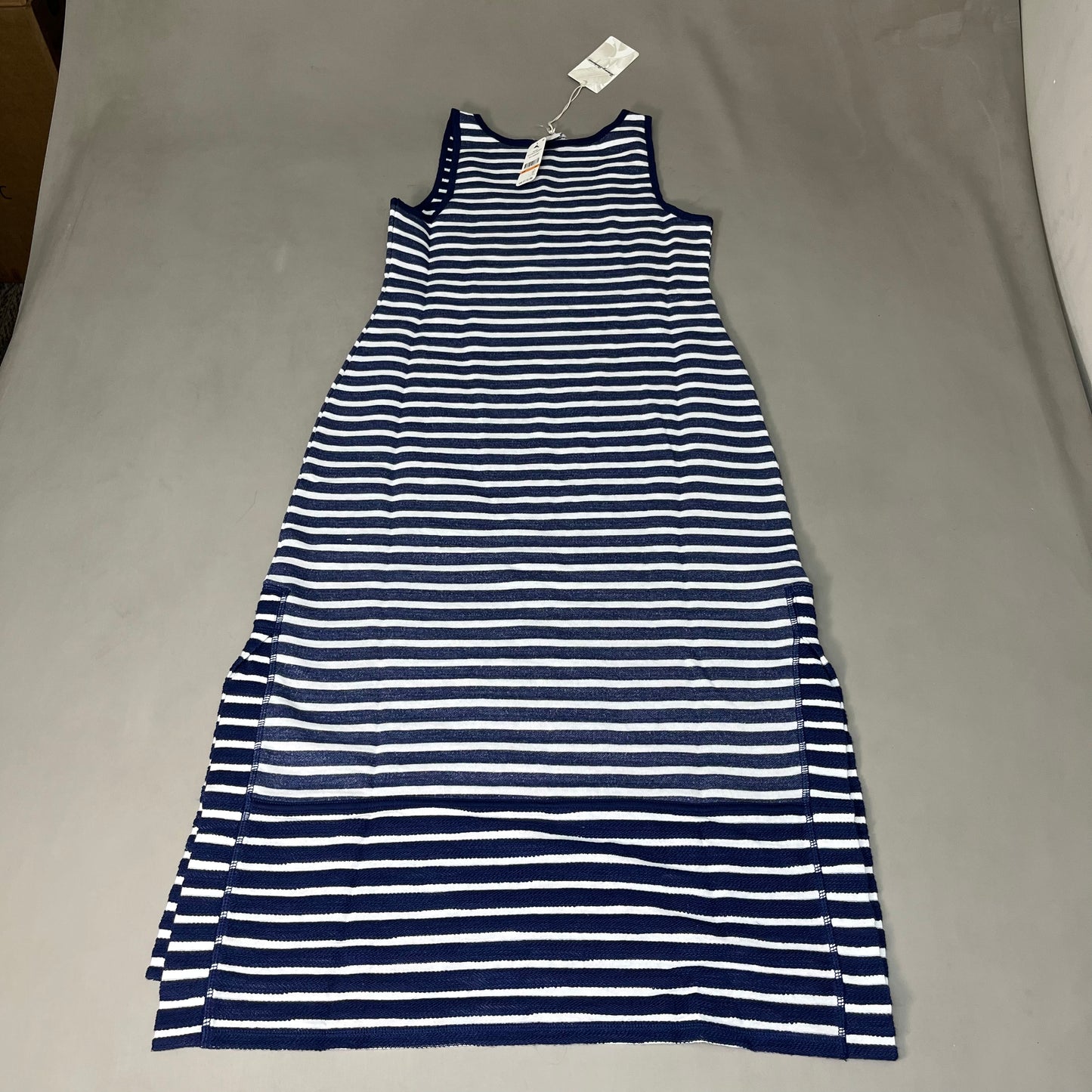 TOMMY BAHAMA Villa Lines Striped Midi Dress Sz S Island Navy TW619267 (New)