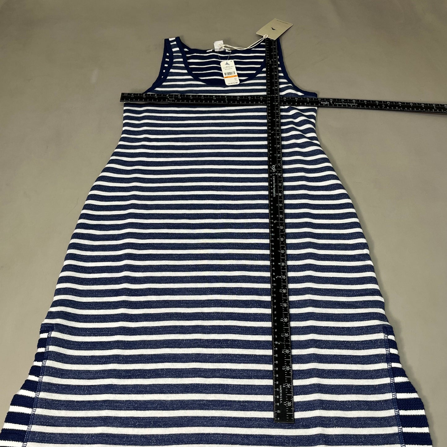 TOMMY BAHAMA Villa Lines Striped Midi Dress Sz S Island Navy TW619267 (New)