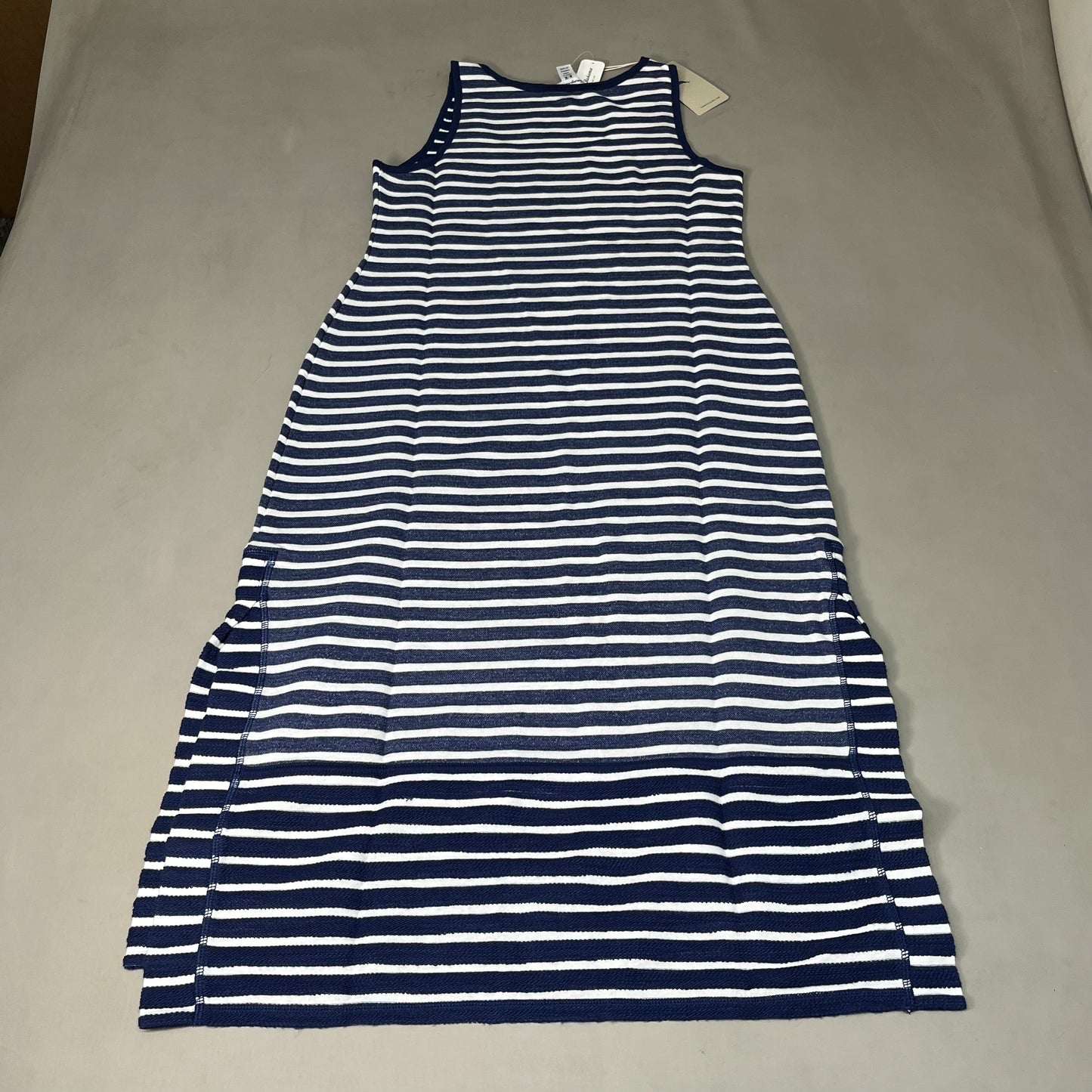 TOMMY BAHAMA Villa Lines Striped Midi Dress Sz M Island Navy TW619267 (New)