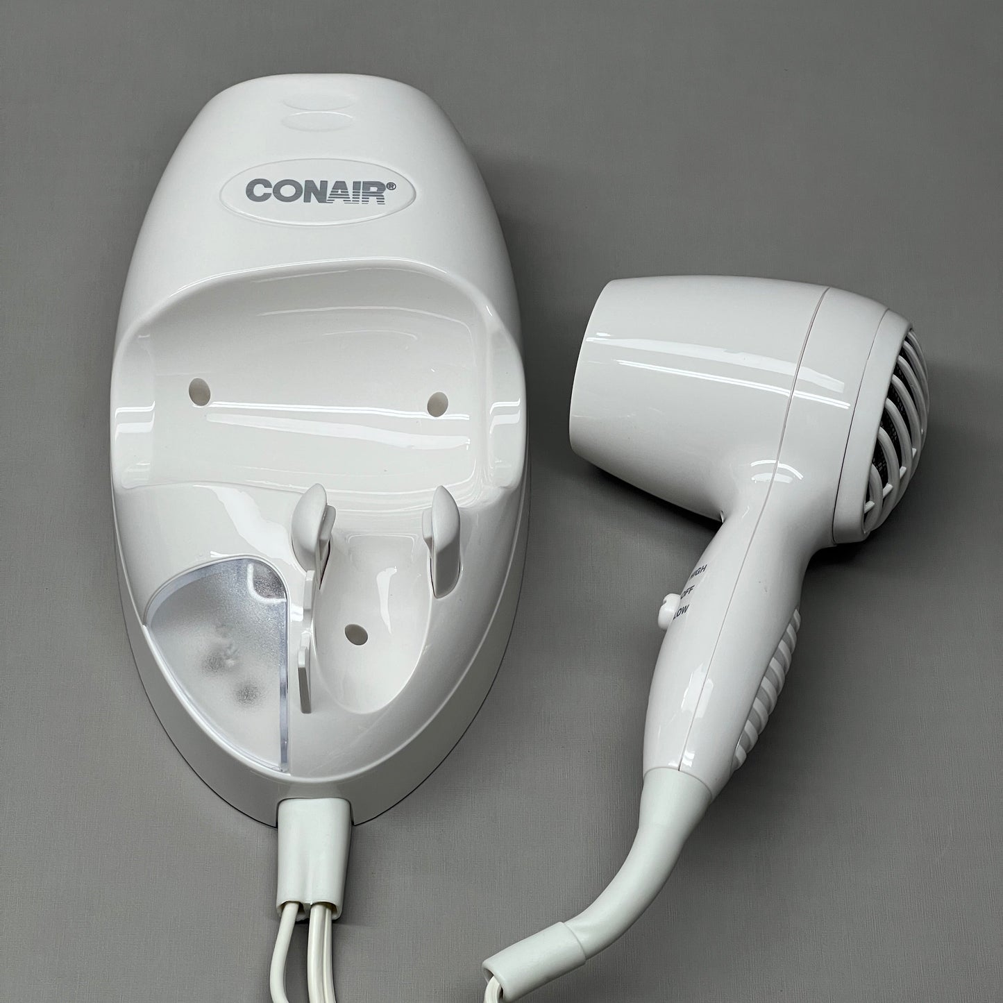 ZA@ CONAIR 1600 Watt Wall Mount Hair Dryer 134W w/LED Night Light (Distressed Box) A