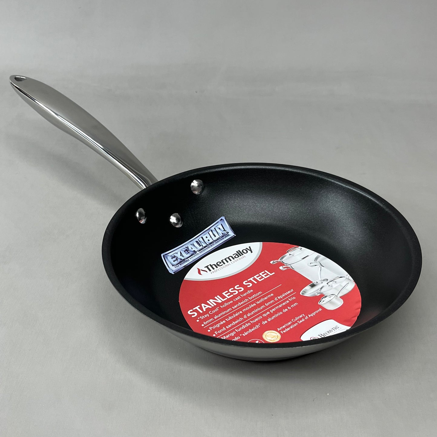 BROWNE Thermalloy Deluxe Fry Pan 8"x1.5" w/ Excalibur coating 5724058 (New)