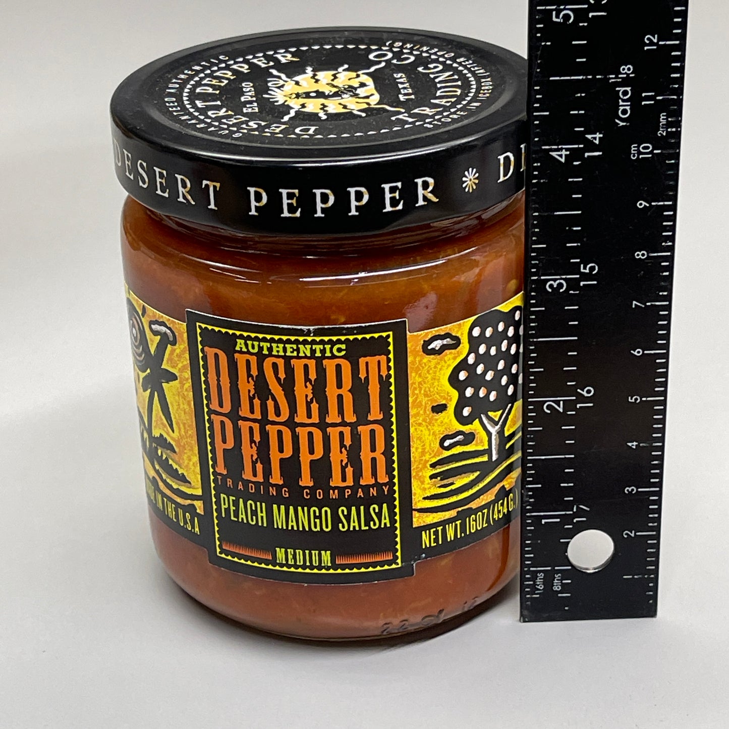ZA@ DESERT PEPPER TRADING CO (6 PACK) Peach Mango Salsa Medium 16 oz Jars BB 03/29