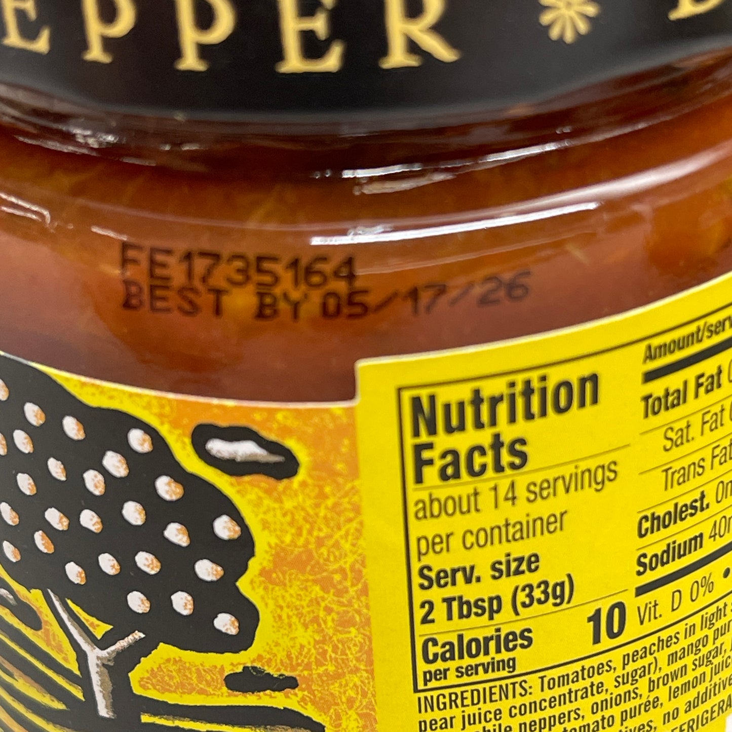 ZA@ DESERT PEPPER TRADING CO (6 PACK) Peach Mango Salsa Medium 16 oz Jars BB 03/29