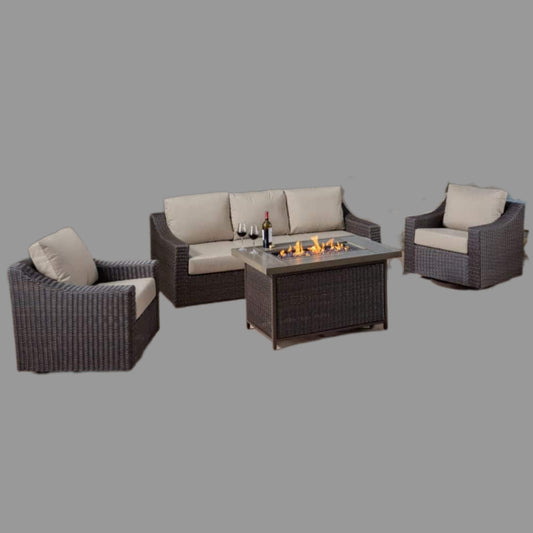 ZA@ GRAND LEISURE Brandemore 4PC Fire Chat Set 01519-CW (AS-IS)