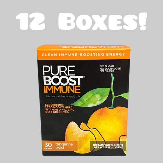 PUREBOOST IMMUNE Antioxidant Energy Mix 12 Boxes of 30 Packets 04/24