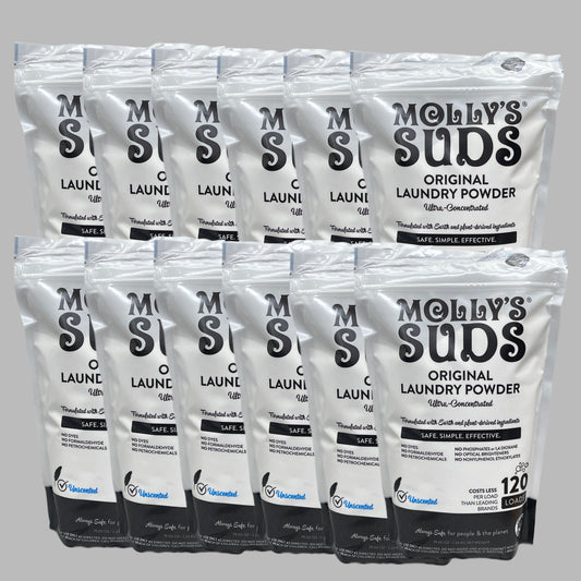 ZA@ MOLLY'S SUDS (12 PACK) Original Laundry Powder Ultra Concentrated Unscented 79 oz 120 Loads