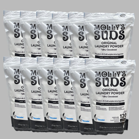 ZA@ MOLLY'S SUDS Original Laundry Powder Ultra Concentrated Unscented (12 PACK) 79 oz 120 Loads A