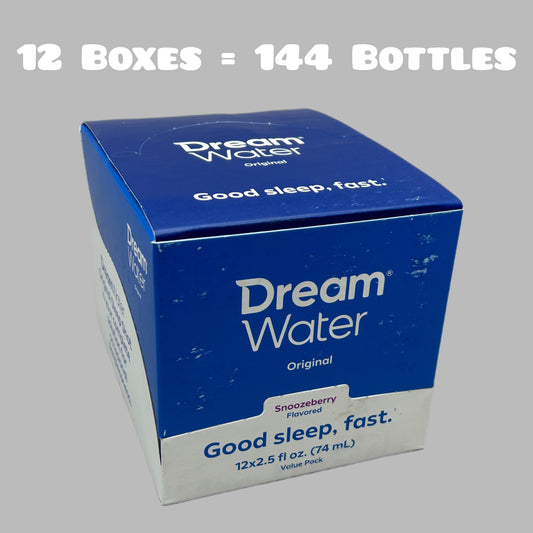 ZA@ DREAM WATER 144-PACK! Sleep and Relaxation Shot Snoozeberry 2.5 fl oz BB 09/23 (New)