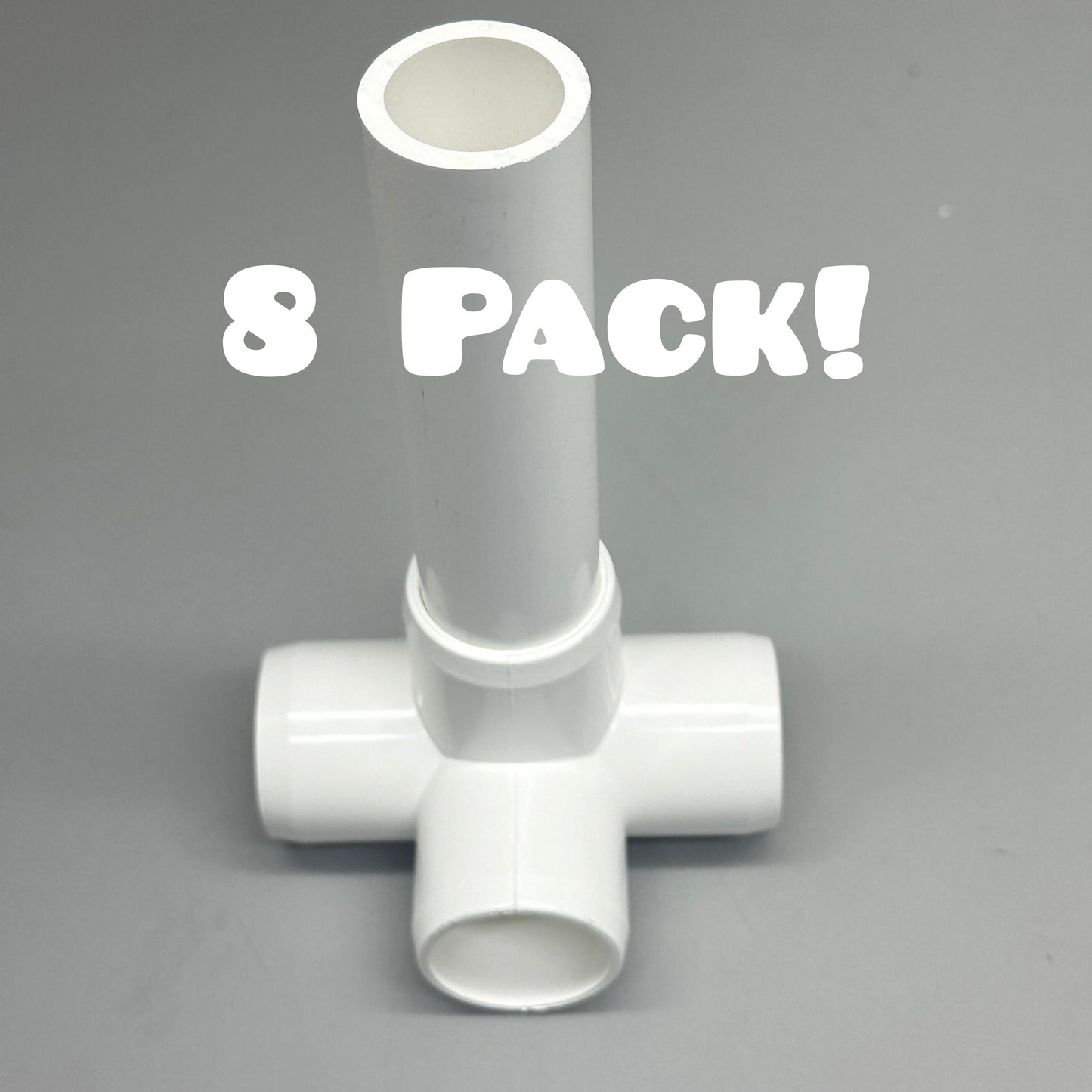 PVC PIPE (8 Pack) 3/4" 4-Way Elbow & 4" Straight Pipe PVC Fitting in White