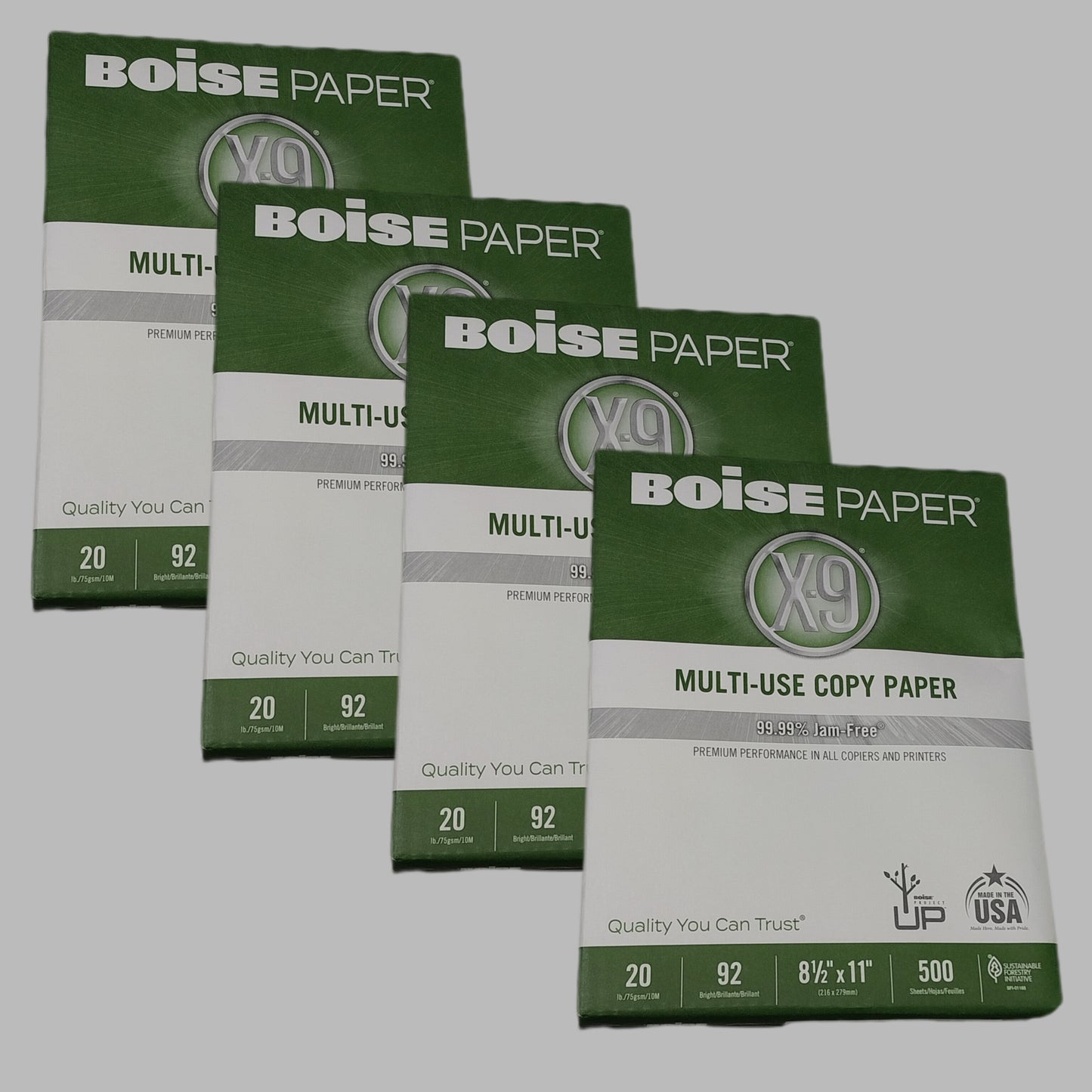 BOISE PAPER (4 REAMS) Multi-Use Copy Paper 500 Sheets/Ream Letter Size 0X9001