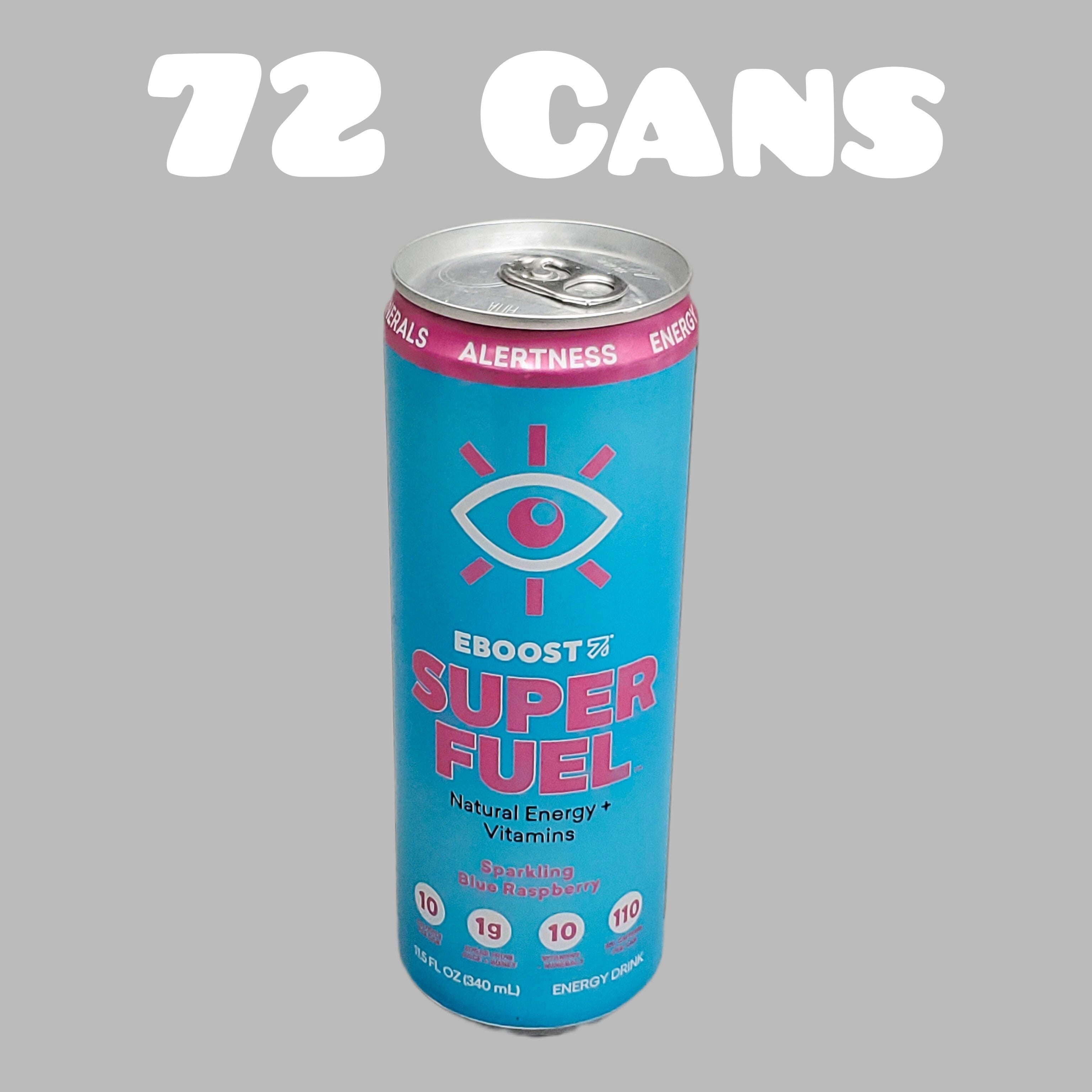 ZA@ EBOOST 72PK! Super Fuel Energy Drinks Sparkling Blue Raspberry 11 ...