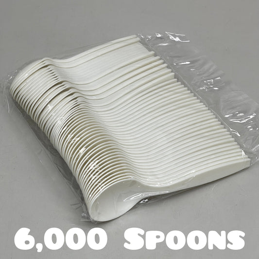 ZA@ FROZEN SOLUTIONS (6,000 PACK) Compostable Spoons 6.5" Off White G