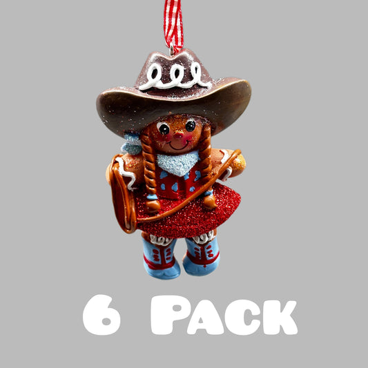 KURT S. ADLER Gingerbread Cowgirl (6 PACK) Christmas Ornament H5676