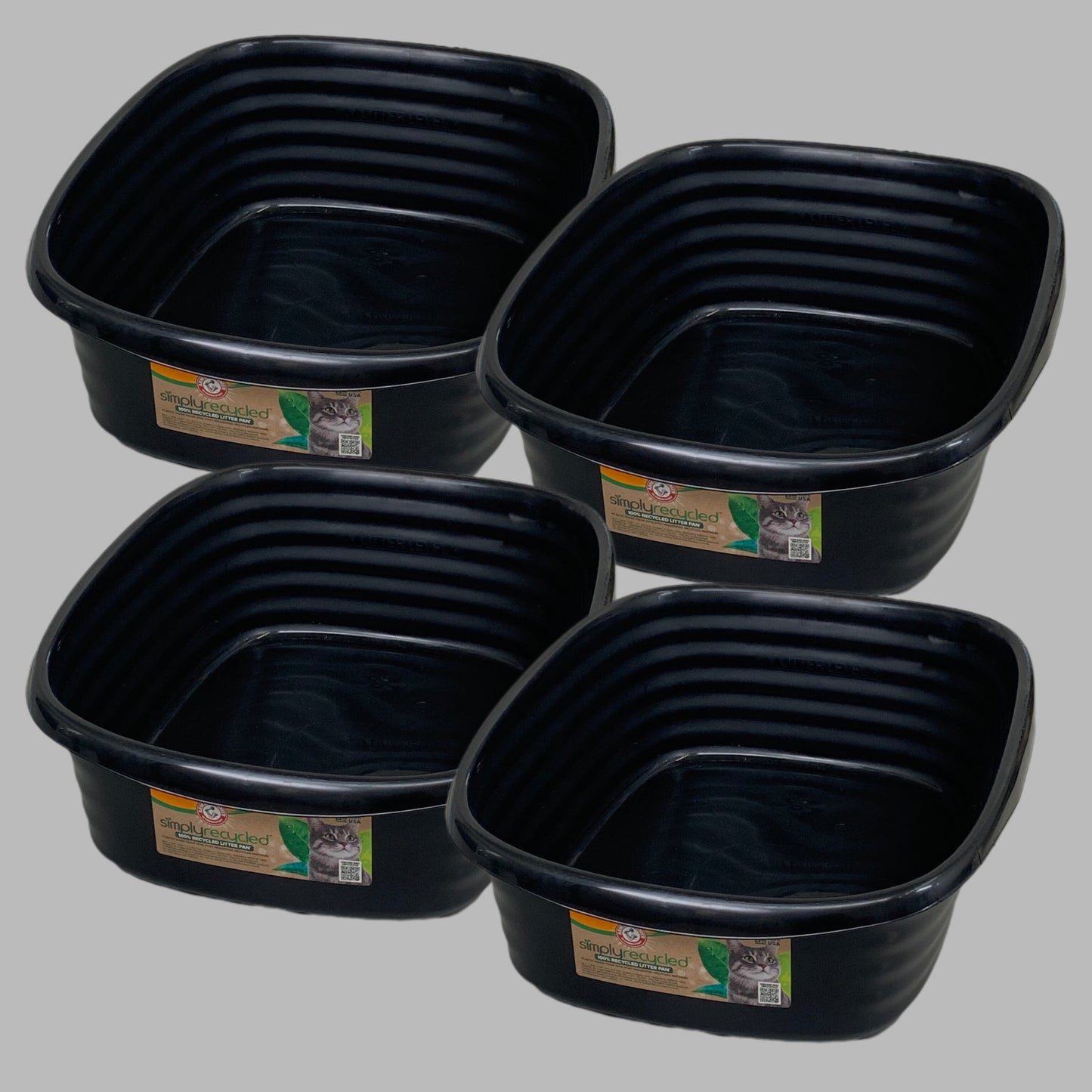 ZA@ ARM & HAMMER Simply Recycled Wave Liter Box Jumbo (4 PACK) Black 22"x16"x6.6" 22193