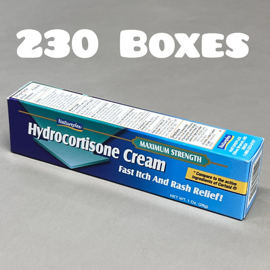 ZA@ NATUREPLEX Hydrocortisone (Approx 230 Boxes) Max Strength Fast Itch/Rash Relief 1 oz 9/24 (New)