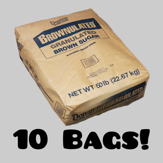 Z@ DOMINO FOODS Lot of 10 Bags! Pure Cane Brownulated Granulated Brown Sugar 50 LBS (New) B