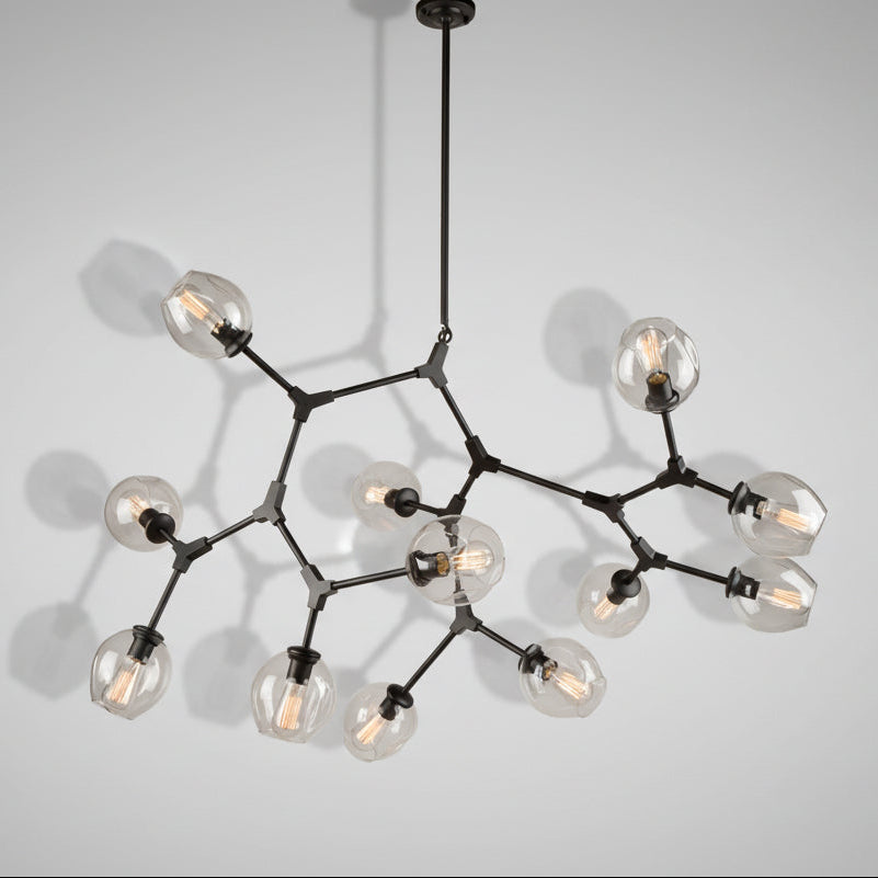 ARTCRAFT Modern Multi Direction Chandelier & Hardware 9 Globe 56"x32" Black/Gold