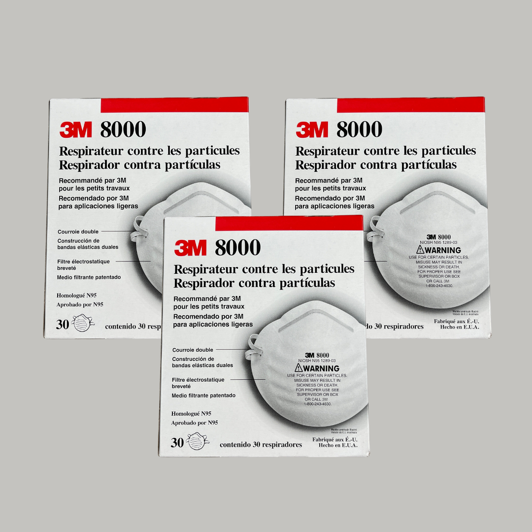 3M 8000 Particle Respirators N95 Mask (90-Pack) 1289-03 USA (New)