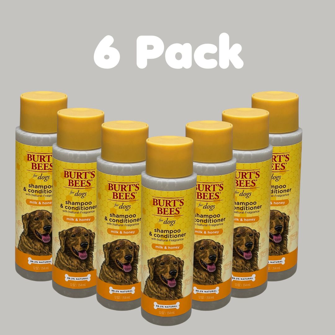 BURT'S BEE'S (6 PACK) For Dogs Shampoo & Conditioner Milk & Honey 12 oz FFP10128