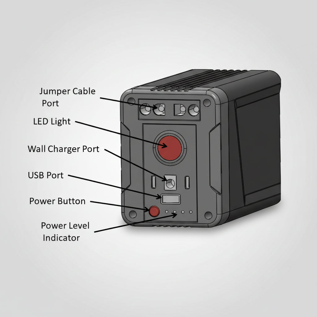 EARTH-X Jump Pack All-in-one In Compact Zip Closure Bag 12V-24V ETX-JMP12/24