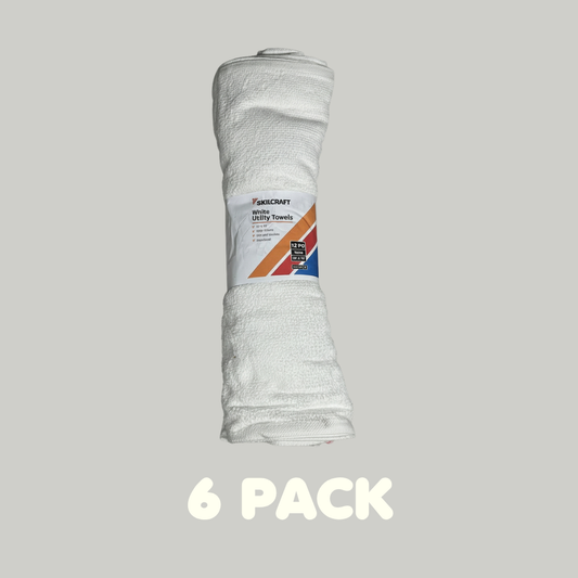 SKILCRAFT (6 PACK) of 12 White Utility Towels 16"x19" White