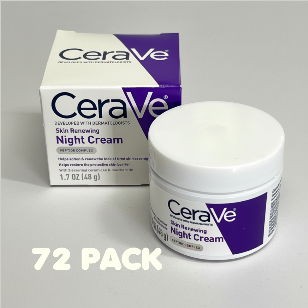 CERAVE (72 Pack) Skin Renewing Night Cream Peptide Complex All Skin Types 1.7oz BB 08/27