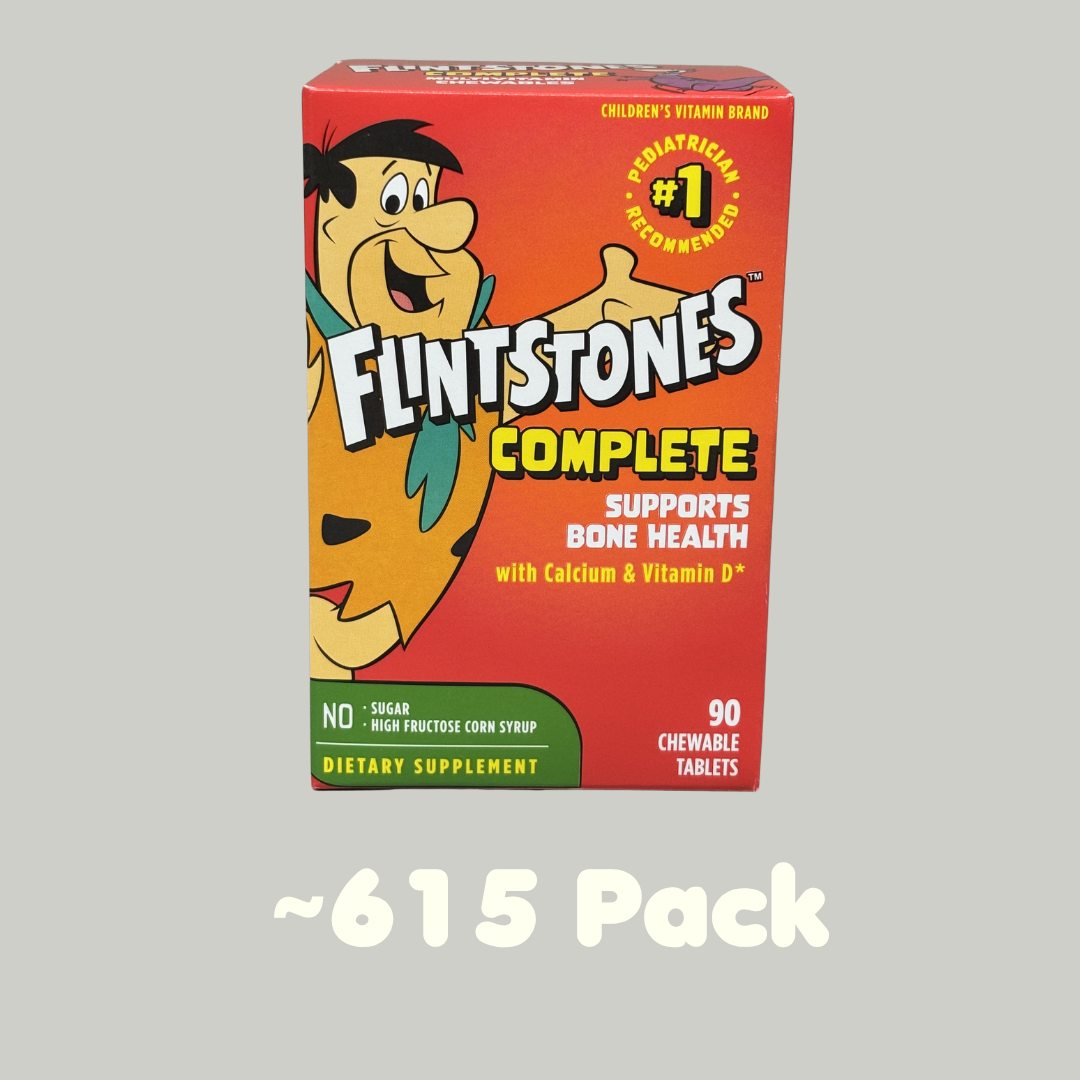 ZA@ BAYER (~615 PACK, 90 TABLETS EACH) Flintstones Complete Multivitamin Kids BB 08/25