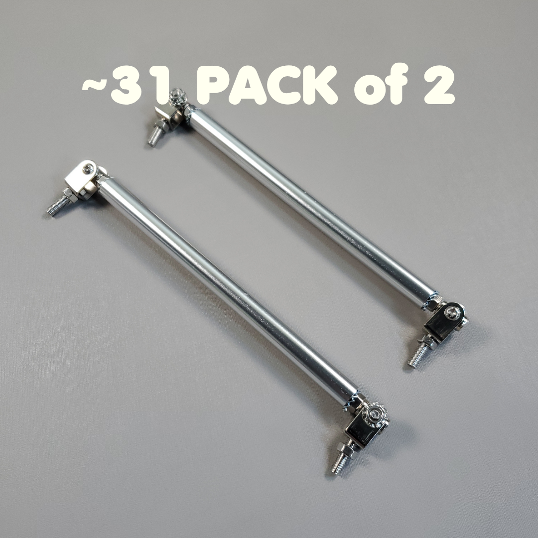 (~31 Pack) Set Of 2 Wind Splitter Support Rods Turnbuckle Adjustable Tensioners Stainless / Aluminum (New)