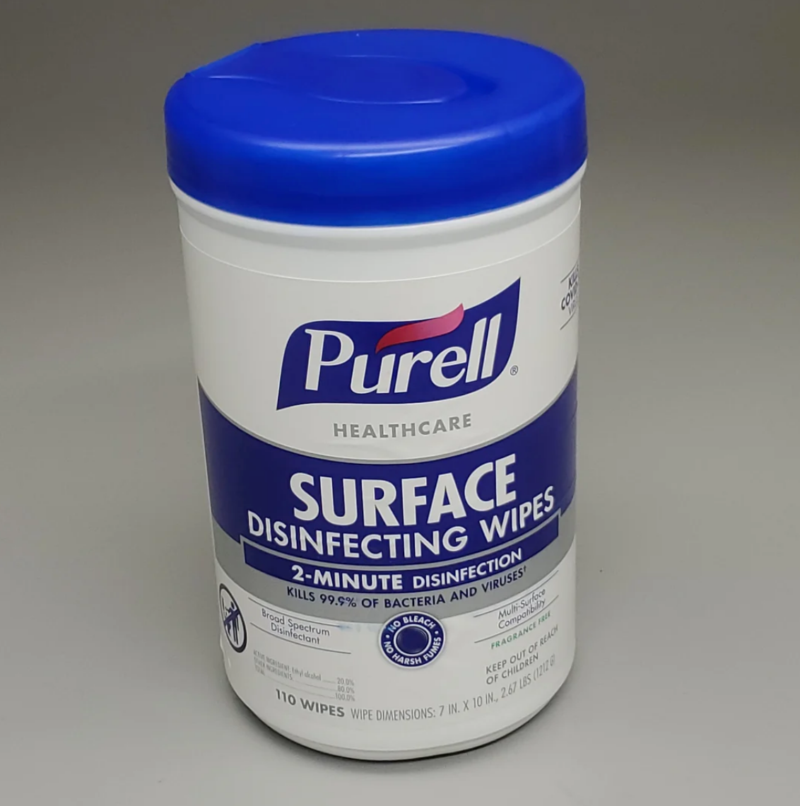 ZA@ PURELL HealthCare (6 PACK, 110 Wipes/Each) Surface Disinfecting Wipes 1-Ply Unscented (Exp 9/24)