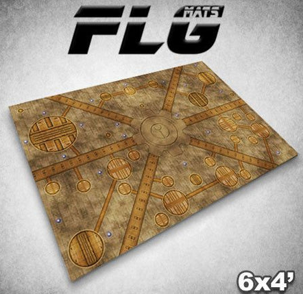 FLG MATS High Quality Gaming Mats Interstellar City Battlefield Fabric W/ Rubber Back 6'x4'