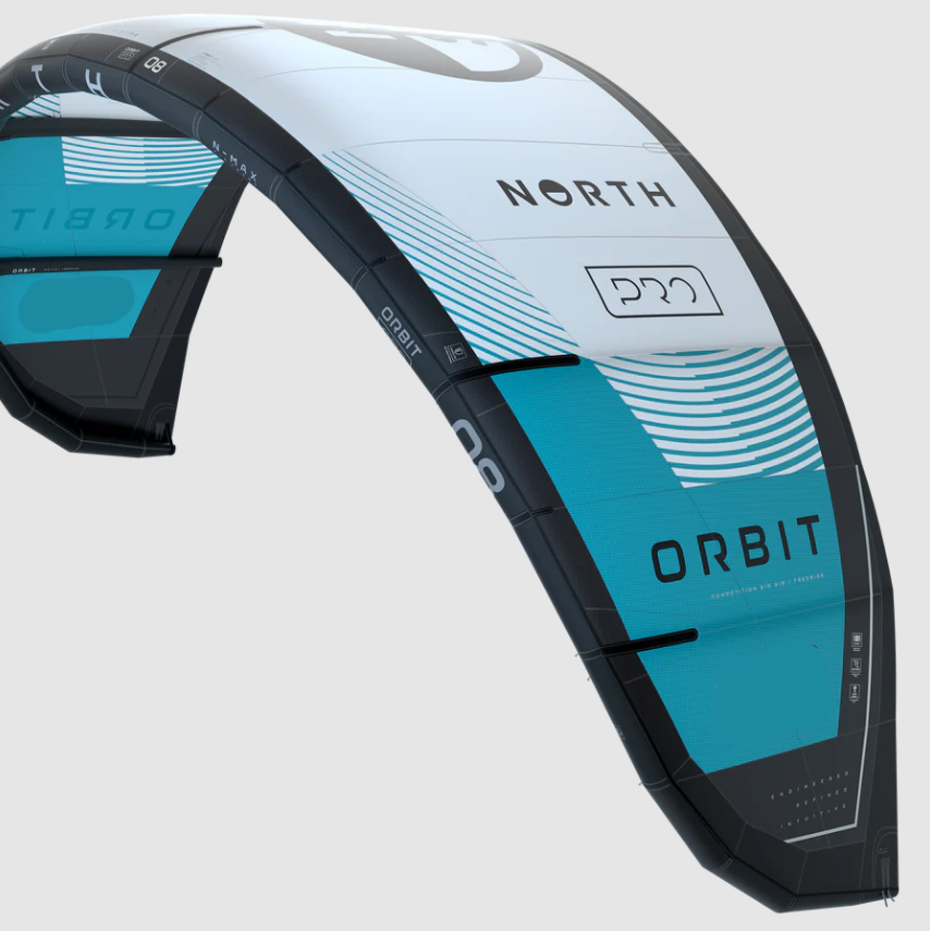 NORTH Orbit Pro N-max Air Frame Big Air Kite Freeride 5-strut SZ 08 85000.240010 Black / White / Aqua