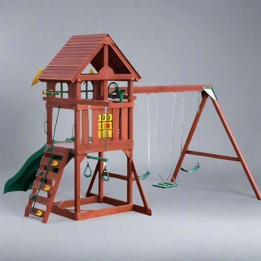 ZA@ GORILLA PLAYSETS Adventure Wave Playset Swings Slide Wood Material MPN 2470-2