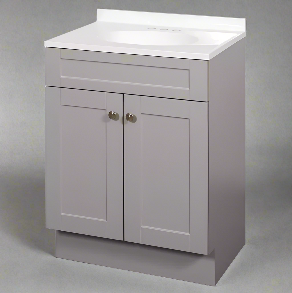 ZA@ ZENNA HOME Single Gray Bathroom Vanity 24 in. W X 18 in. D X 35 in. H (Damaged Lower Back Support Board)