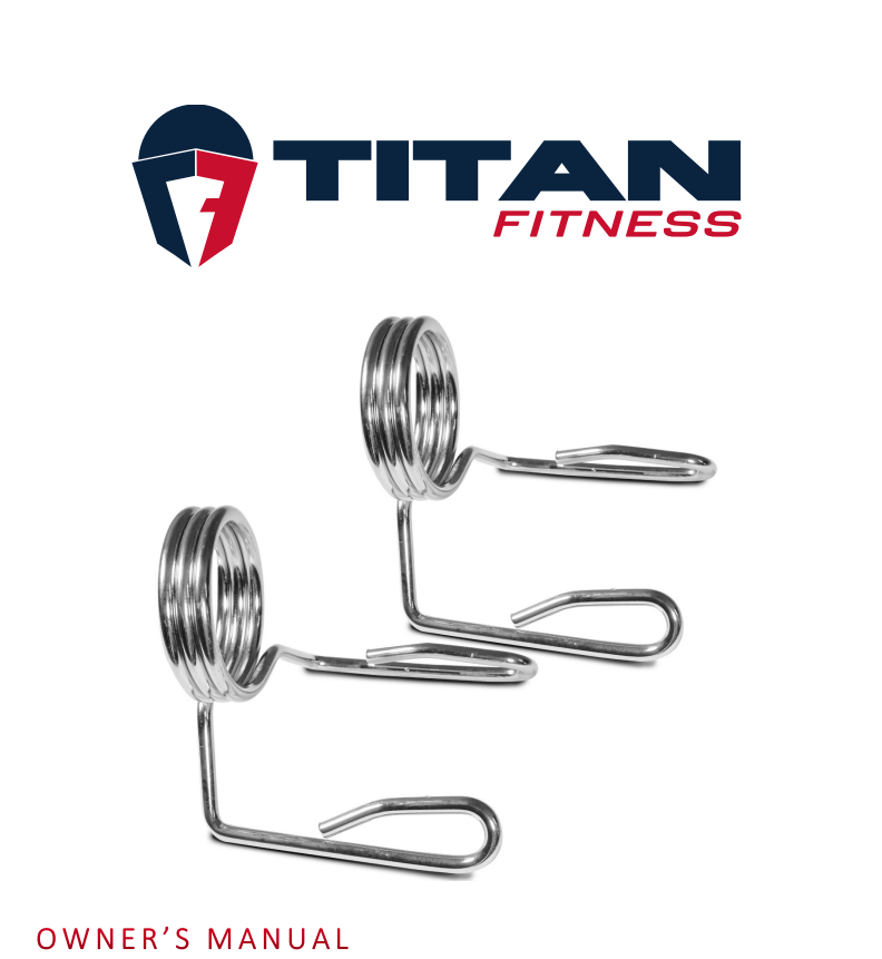 TITAN (2 Pcs) Olympic Barbell Spring Clips 2 PACK Silver 430011