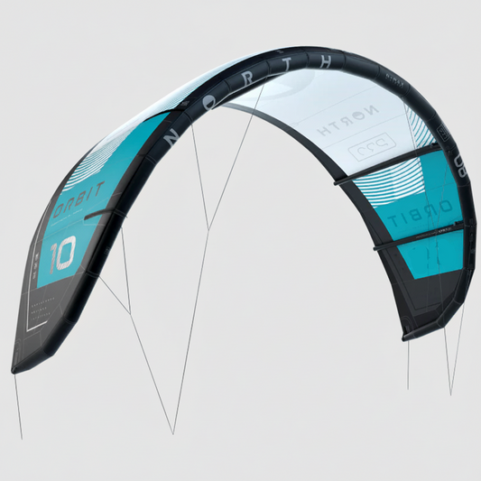 NORTH Orbit Pro N-max Air Frame Big Air Kite Freeride 5-strut SZ 10 85000.240010 Black / White / Aqua