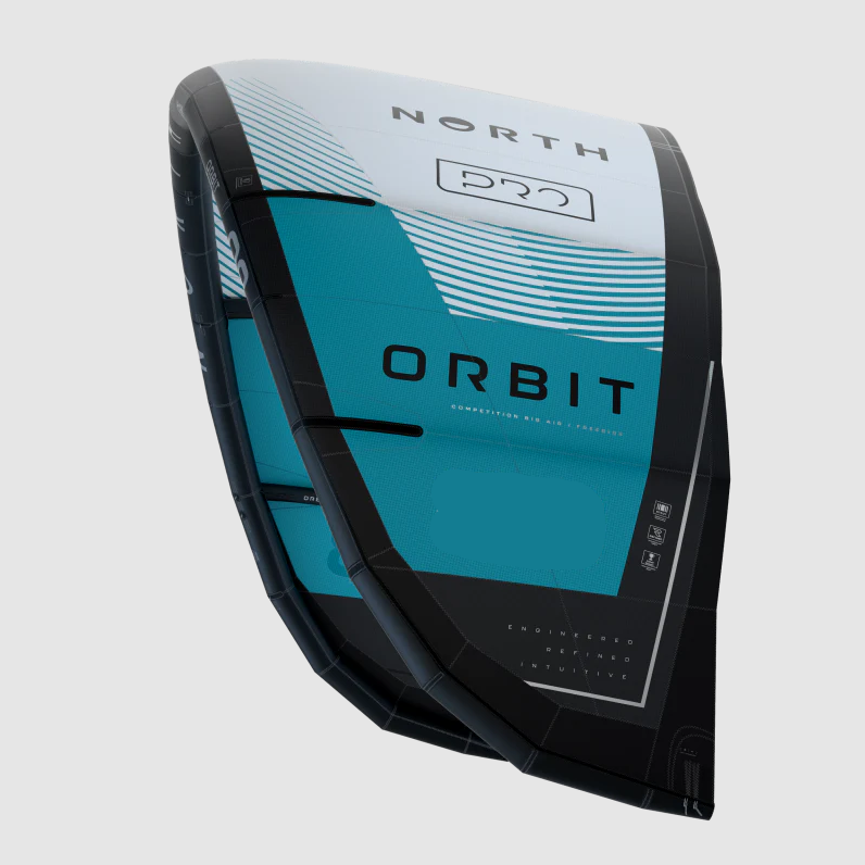 NORTH Orbit Pro N-max Air Frame Big Air Kite Freeride 5-strut SZ 08 85000.240010 Black / White / Aqua