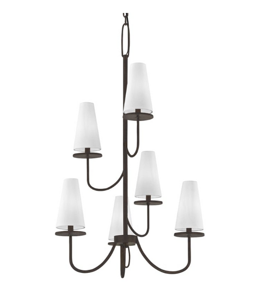 HUDSON VALLEY Marcel Tiered Chandelier Sz 37"H, Textured Bronze F6297-TBZ