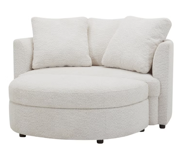 AIDEN & IVY Holley Oversized Fabric Accent Chair with Storage Ottoman 1783227