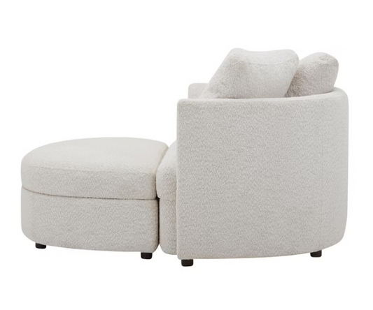 AIDEN & IVY Holley Oversized Fabric Accent Chair with Storage Ottoman 1783227