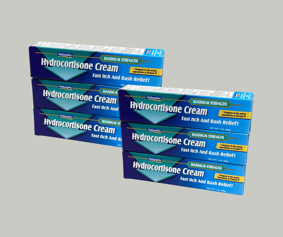 ZA@ NATUREPLEX Hydrocortisone 6-PACK! Max Strength Fast Itch/Rash Relief 1 oz 09/24 (New) B