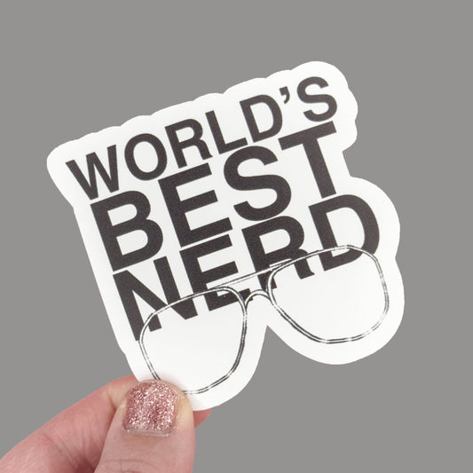 Hales Yeah Design World's Best Nerd Sticker ~3" at Longest Edge